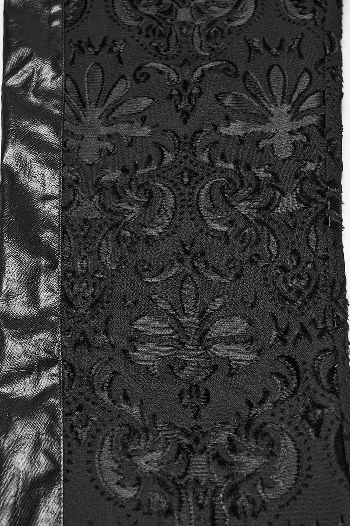 damask pattern straight leg goth-pants