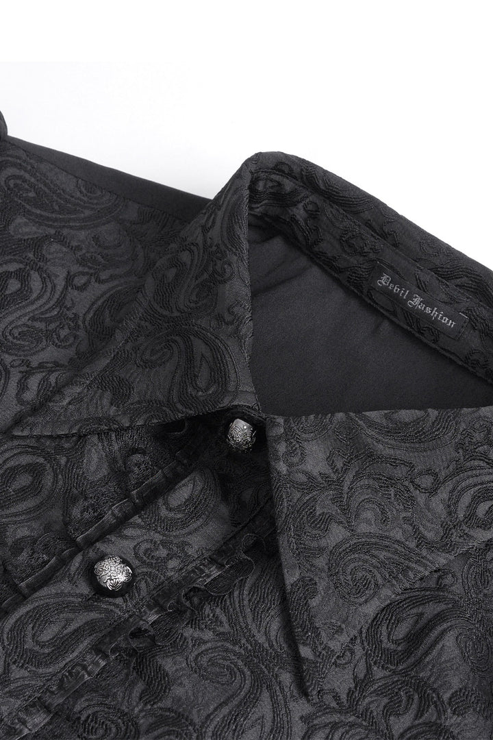 buttoned up mens damask button-up shirt 