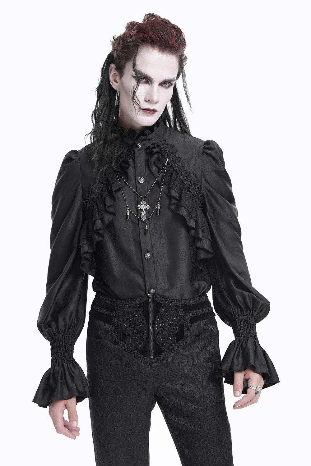 CIVARIZE Vampireレザーシャツ シャツ 「CIVARIZE/シヴァーライズ」ウエストベルト付きPUレザー