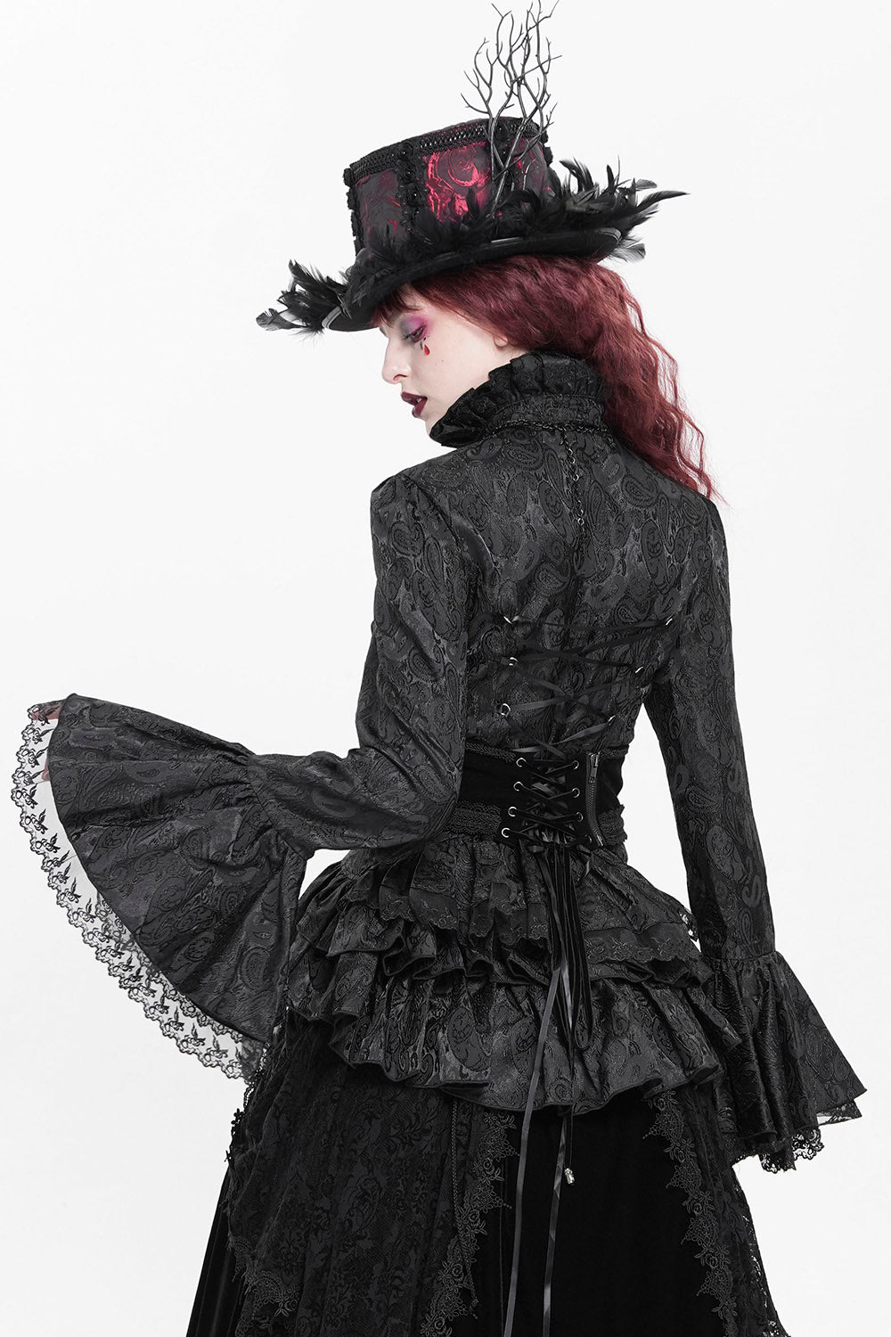 womens back bustle victorian top 
