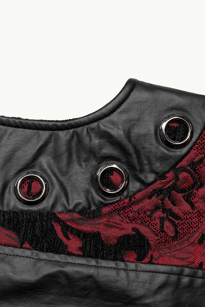 mens black and red vampire goth regal steampunk vest