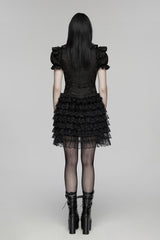 long buckled ruffled vest