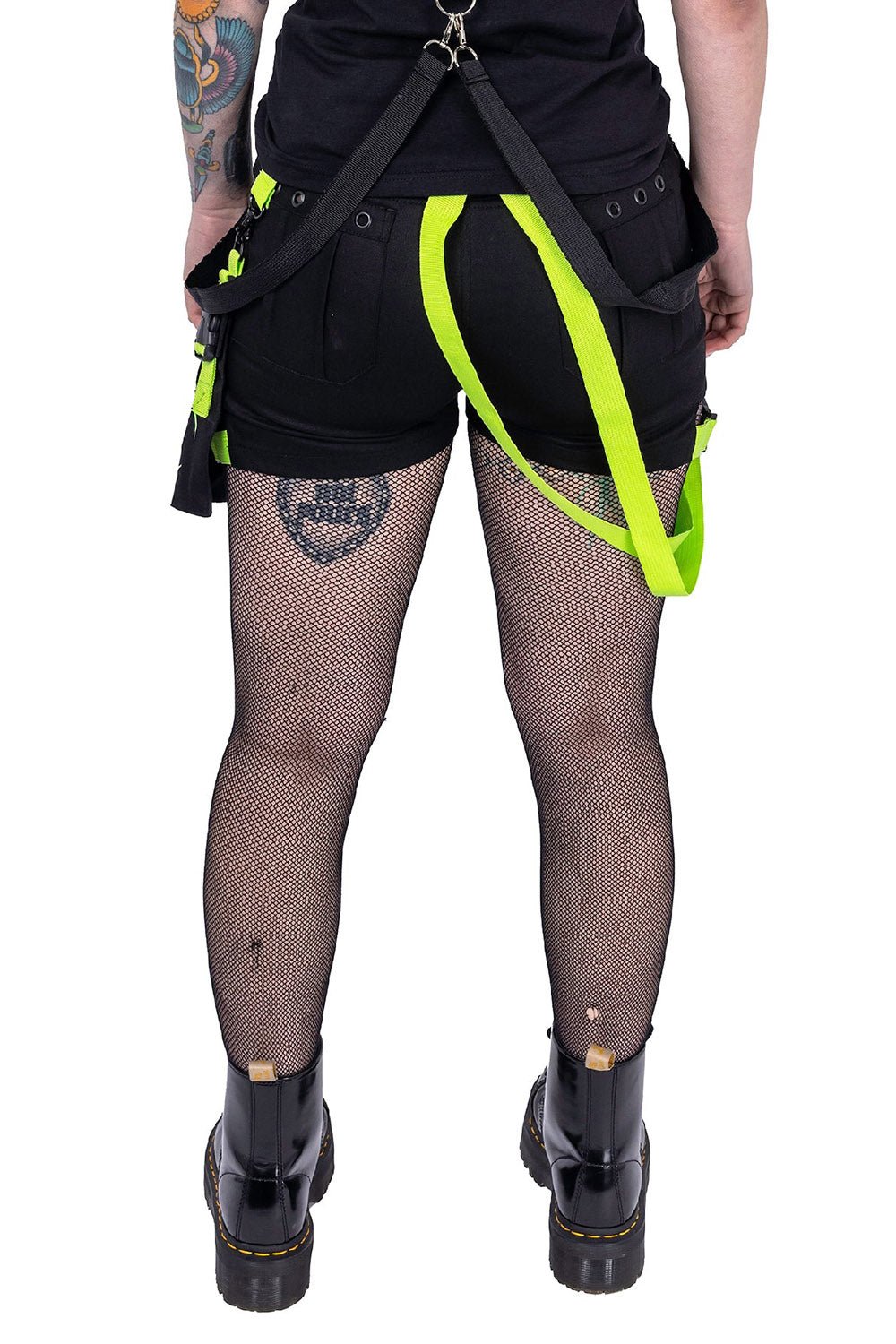 Danger Zone Shorts [BLACK/GREEN] - womens bottoms - VampireFreaks - Poizen Industries