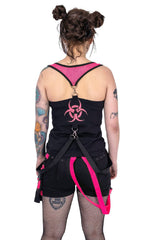 Danger Zone Shorts [BLACK/PINK] - womens bottoms - VampireFreaks - Poizen Industries