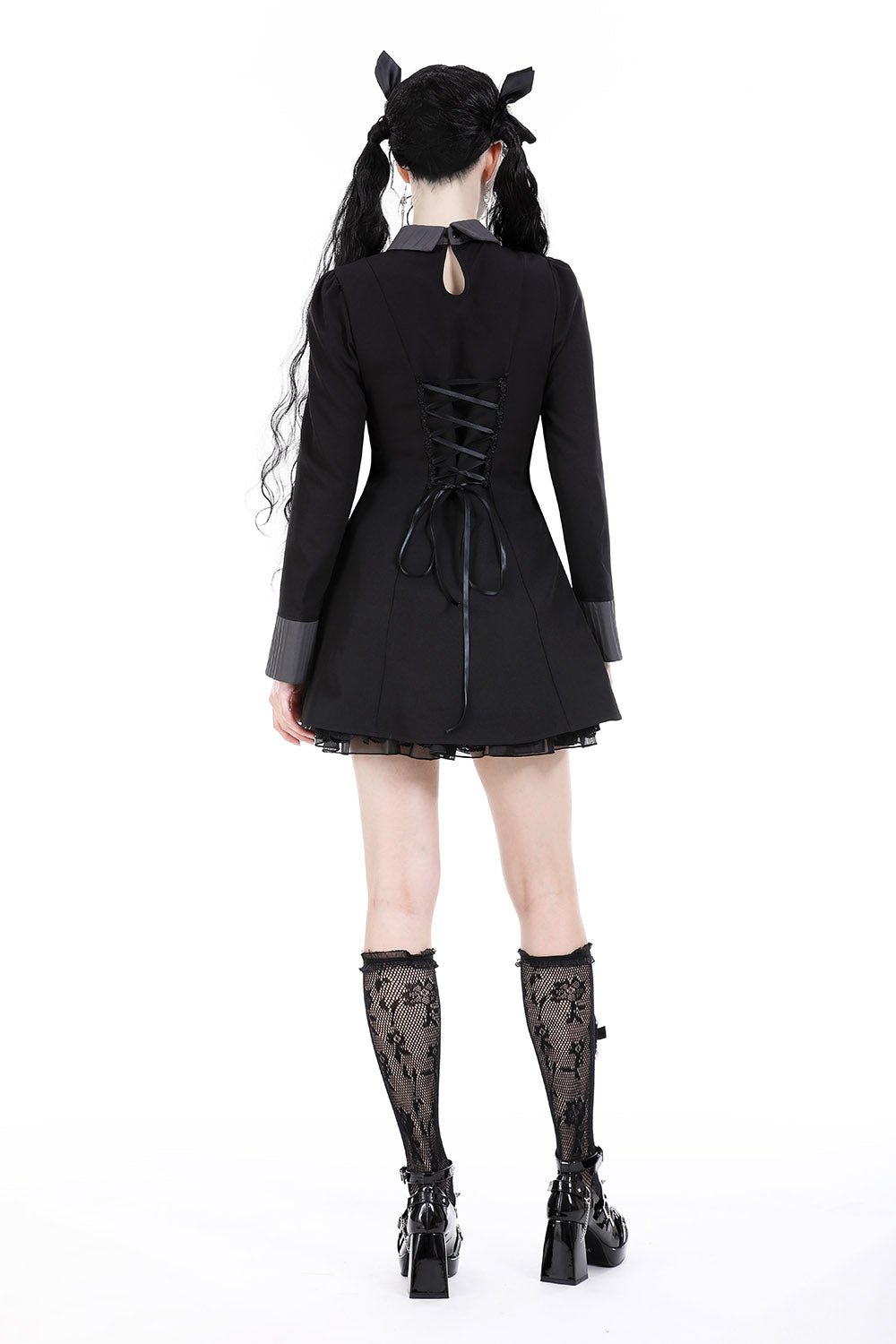 Dark Academia Batwing Collar Dress - dresses - VampireFreaks - Dark In Love