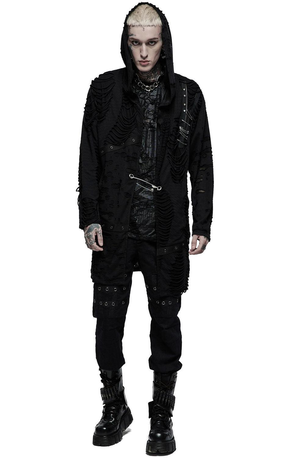 Dark Ages Distressed Cardigan - mens outerwear - VampireFreaks - Punk Rave