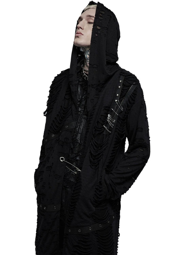 Dark Ages Distressed Cardigan - mens outerwear - VampireFreaks - Punk Rave