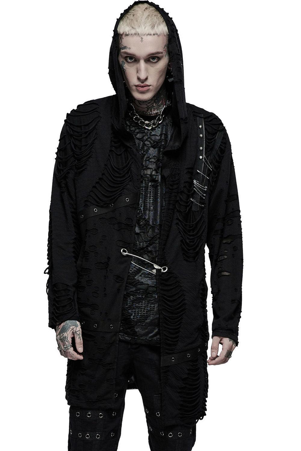 Dark Ages Distressed Cardigan - mens outerwear - VampireFreaks - Punk Rave