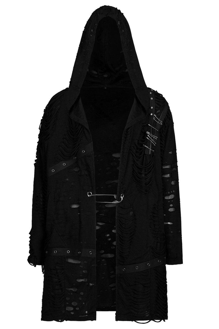 Dark Ages Distressed Cardigan - mens outerwear - VampireFreaks - Punk Rave