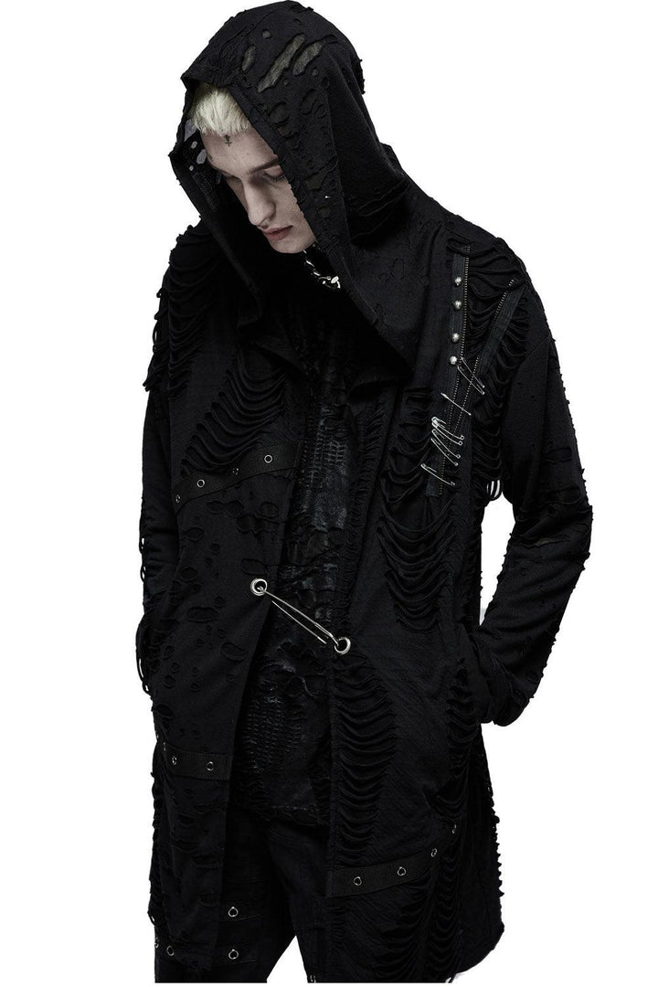 Dark Ages Distressed Cardigan - mens outerwear - VampireFreaks - Punk Rave