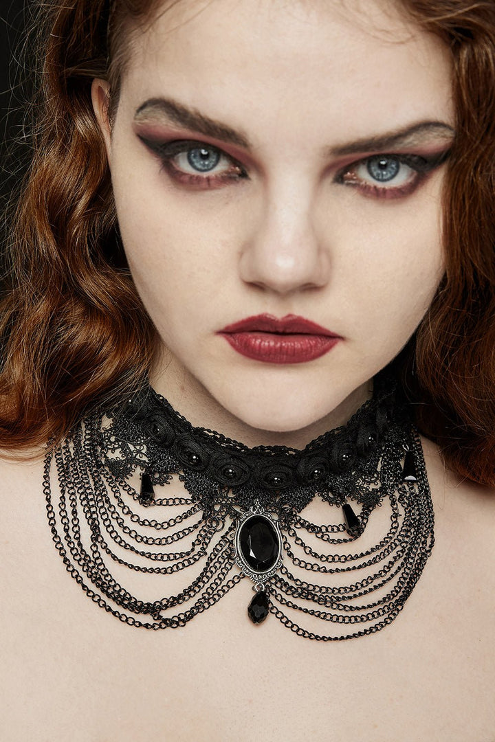 Dark Ages Layered Lace Choker - jewelry - VampireFreaks - Punk Rave