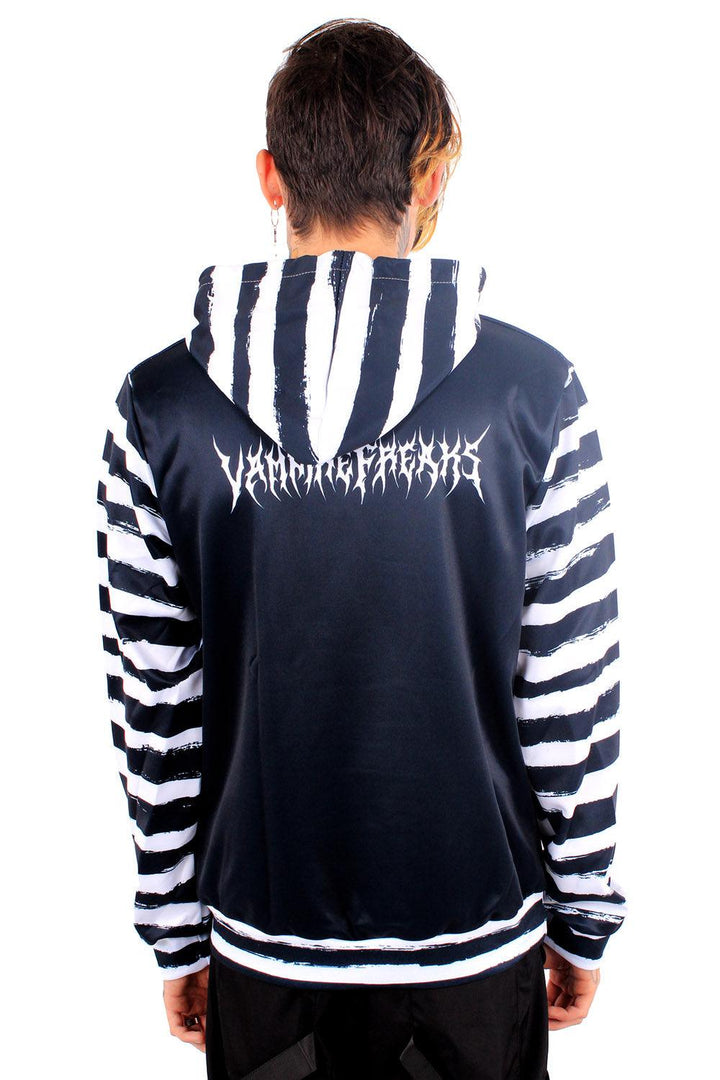 Dark Alice Striped Hoodie - mens outerwear - VampireFreaks - VampireFreaks