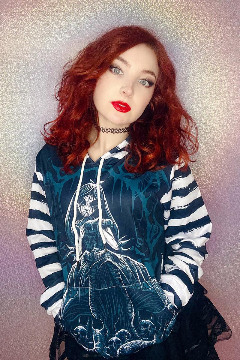 Dark Alice Striped Hoodie