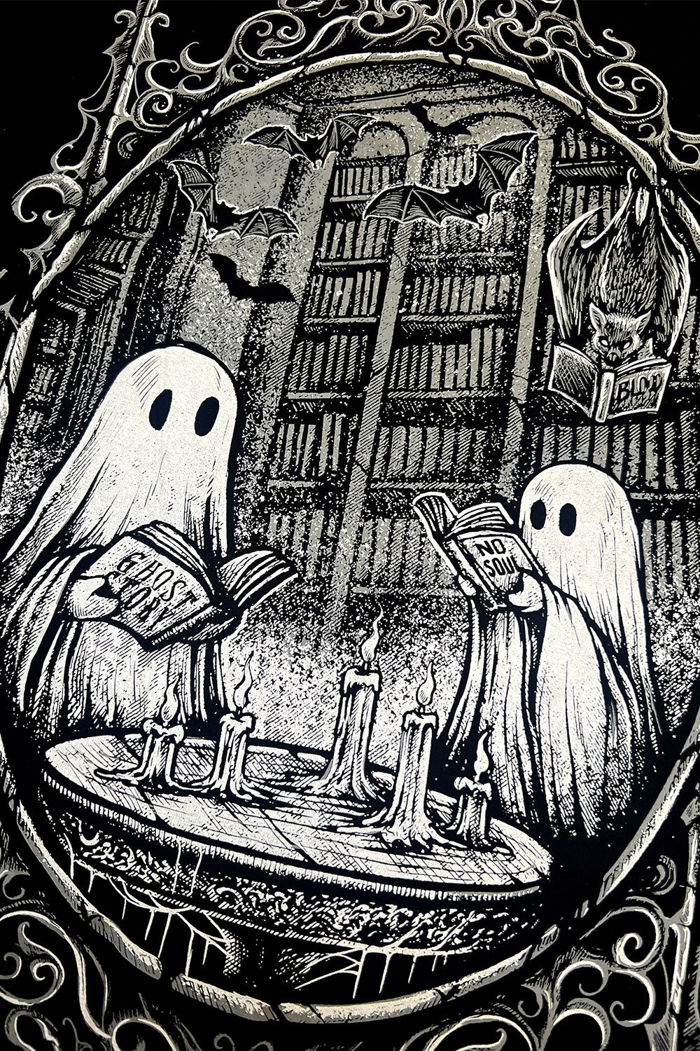gothic book melting halloween candle sweater