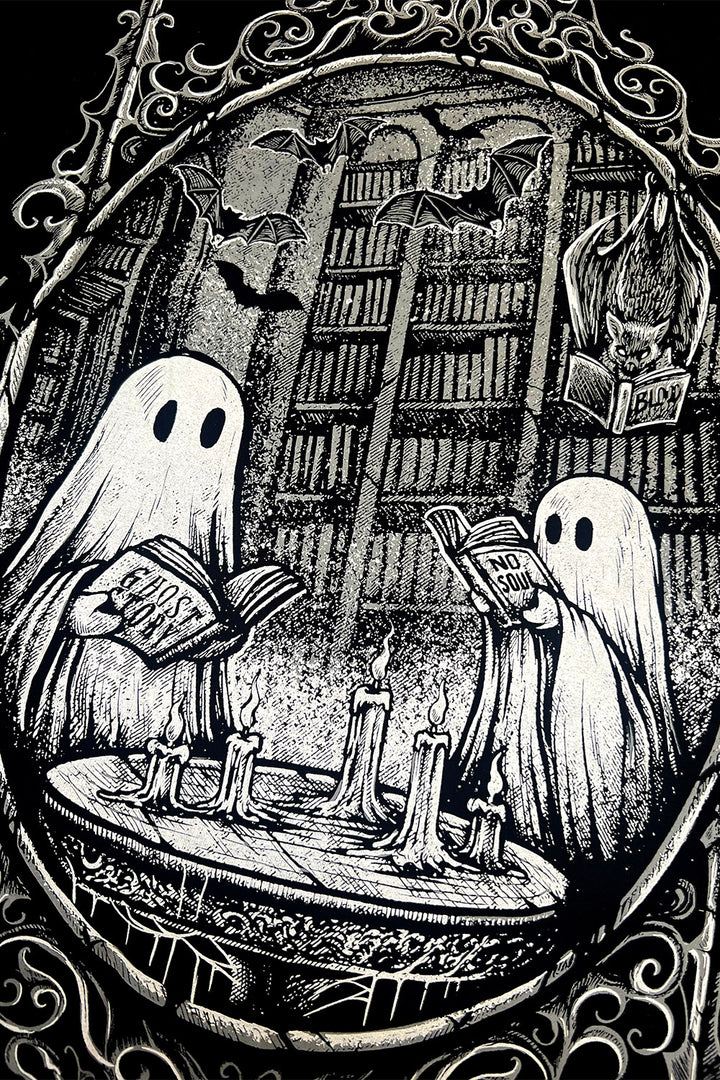 gothic book melting halloween candle sweater