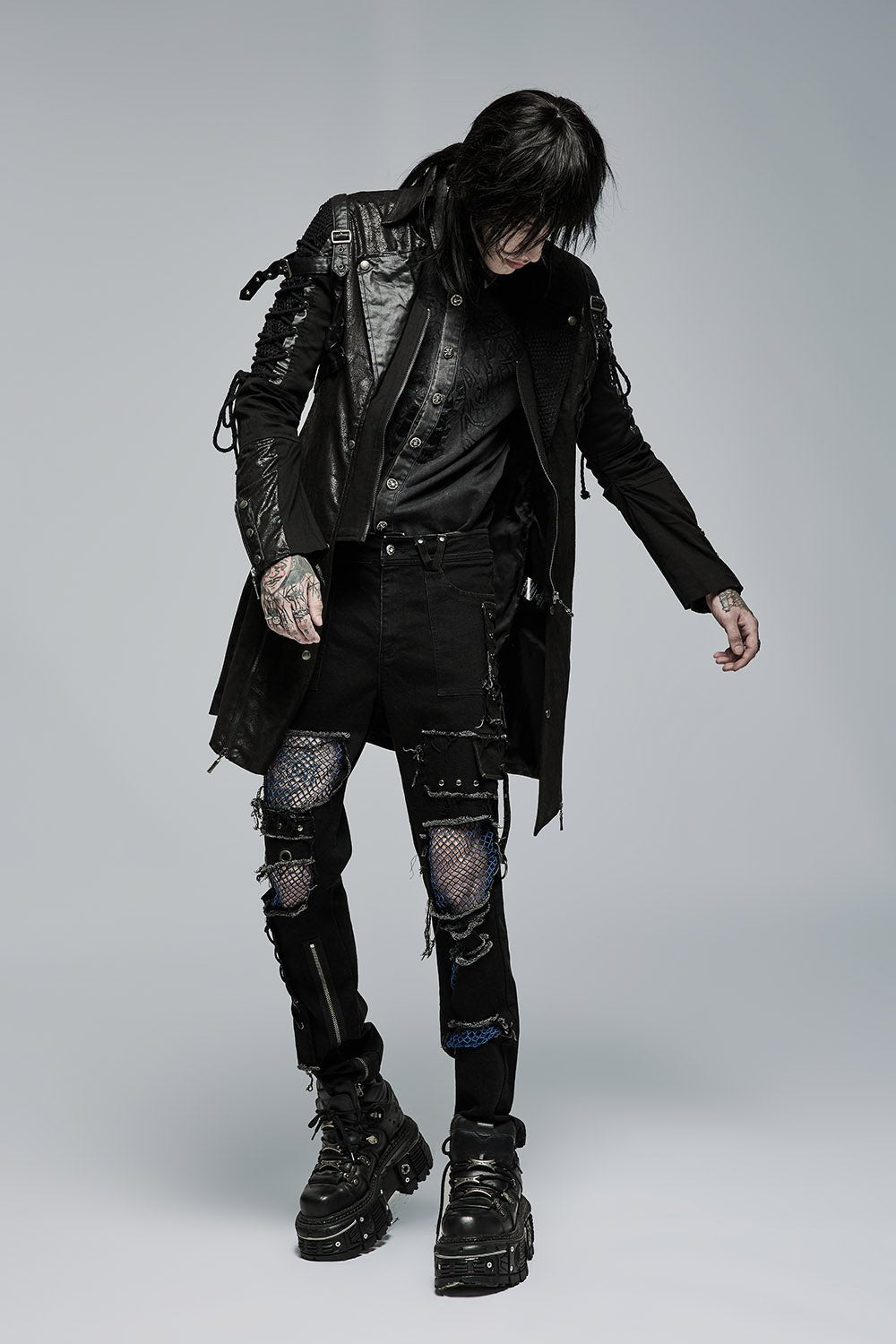 Dark Defender Coat [BLACK] [MENS] - mens outerwear - VampireFreaks - Punk Rave