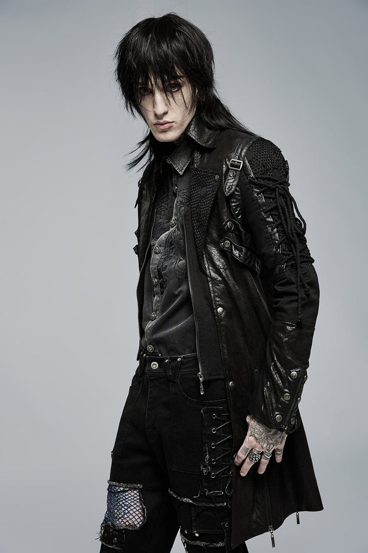 Dark Defender Coat [BLACK] [MENS] - mens outerwear - VampireFreaks - Punk Rave