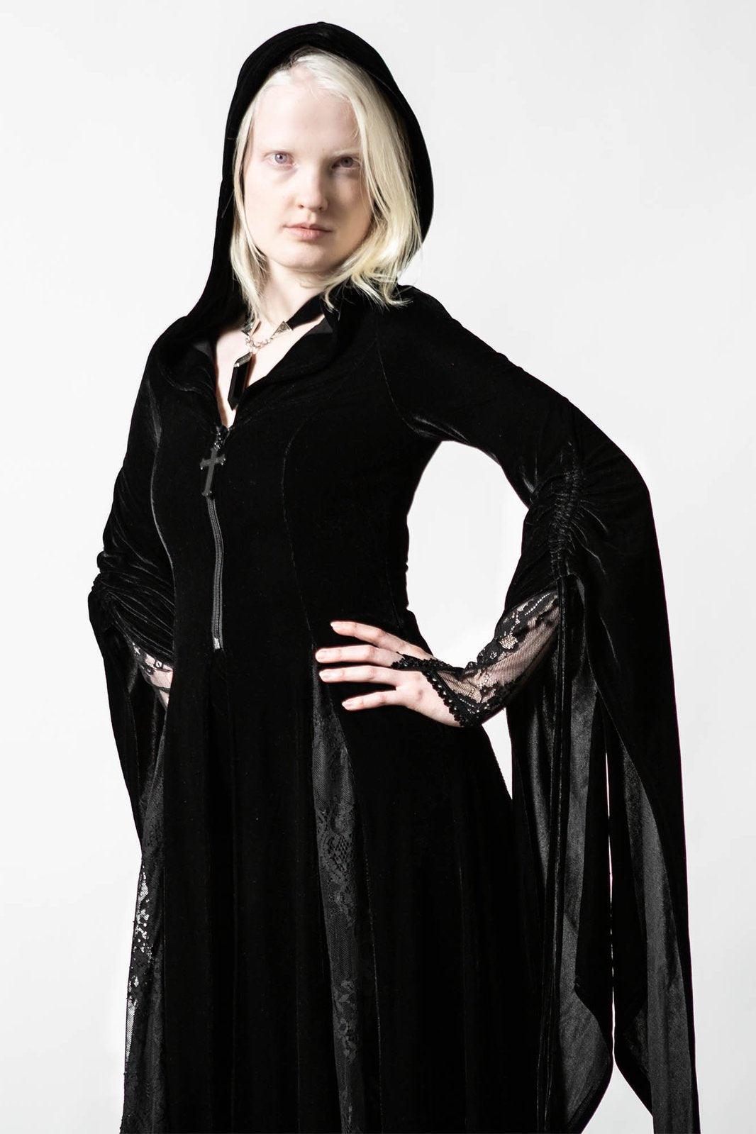 Dark Descent Hooded Duster [B] - womens outerwear - VampireFreaks - Killstar