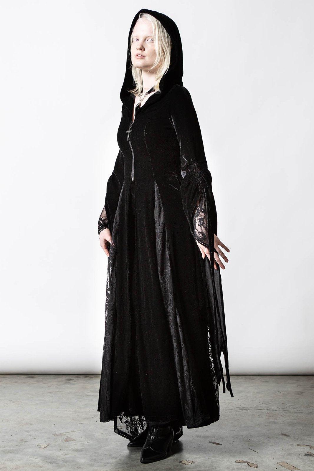 Dark Descent Hooded Duster [B] - womens outerwear - VampireFreaks - Killstar