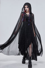 Dark Fae Mesh Hooded Cloak - womens outerwear - VampireFreaks - Devil Fashion
