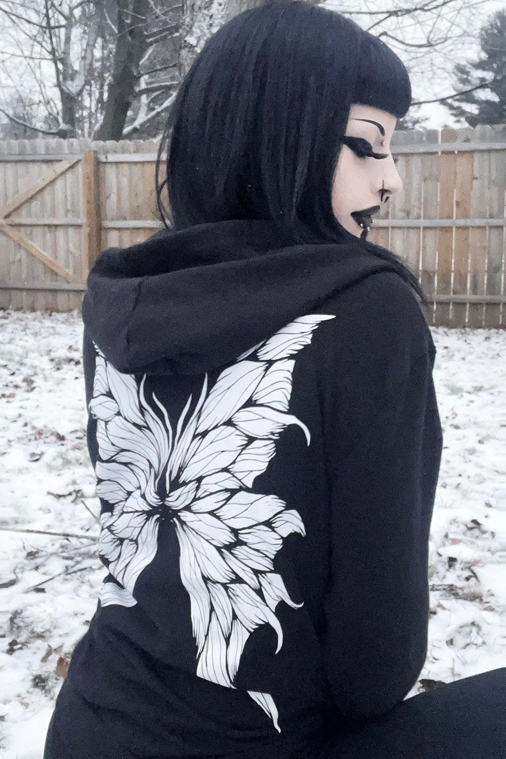 Dark Fairy Hoodie Zipper or Pullover Zipper Hoodie S