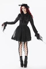 black mesh sheer mini skirt