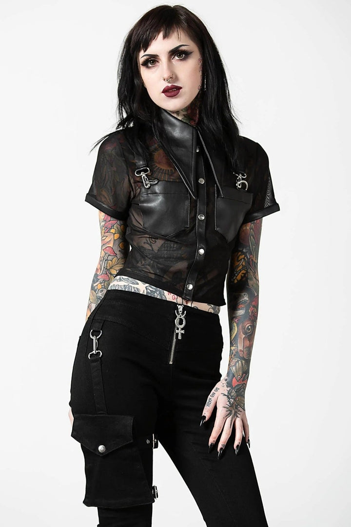 Dark Halo Crop Top - womens tops - VampireFreaks - Killstar