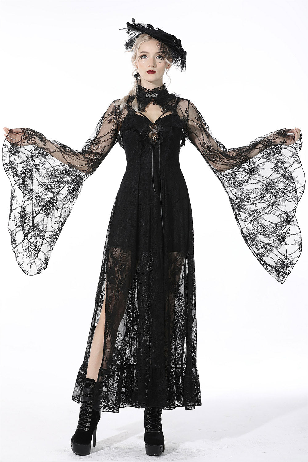 Dark Herbalist Floral Lace Shrug - womens outerwear - VampireFreaks - Dark In Love