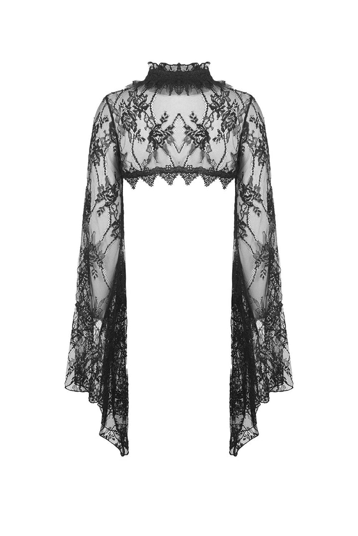 Dark Herbalist Floral Lace Shrug - womens outerwear - VampireFreaks - Dark In Love