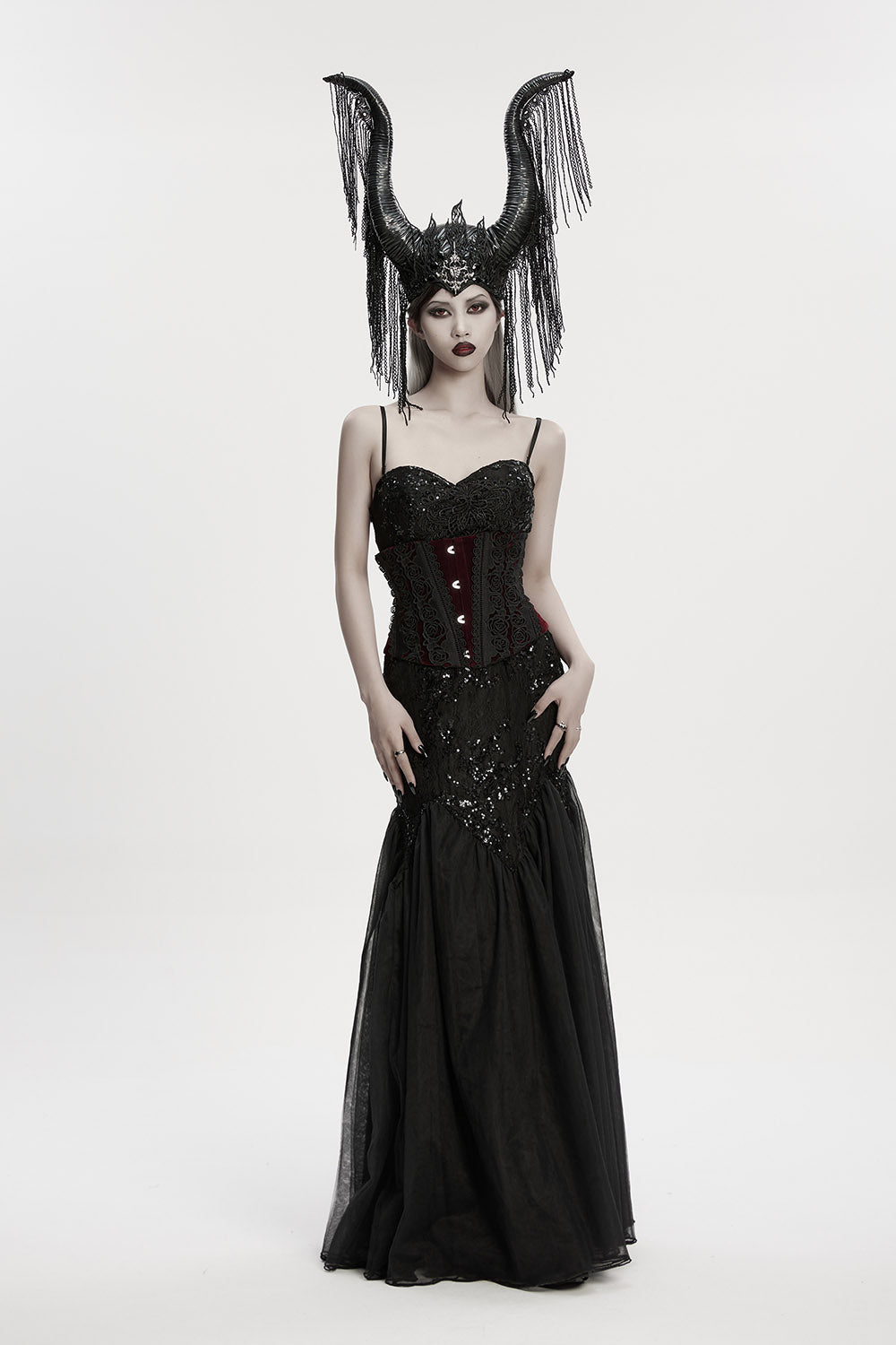 embroidered gothic headpiece 
