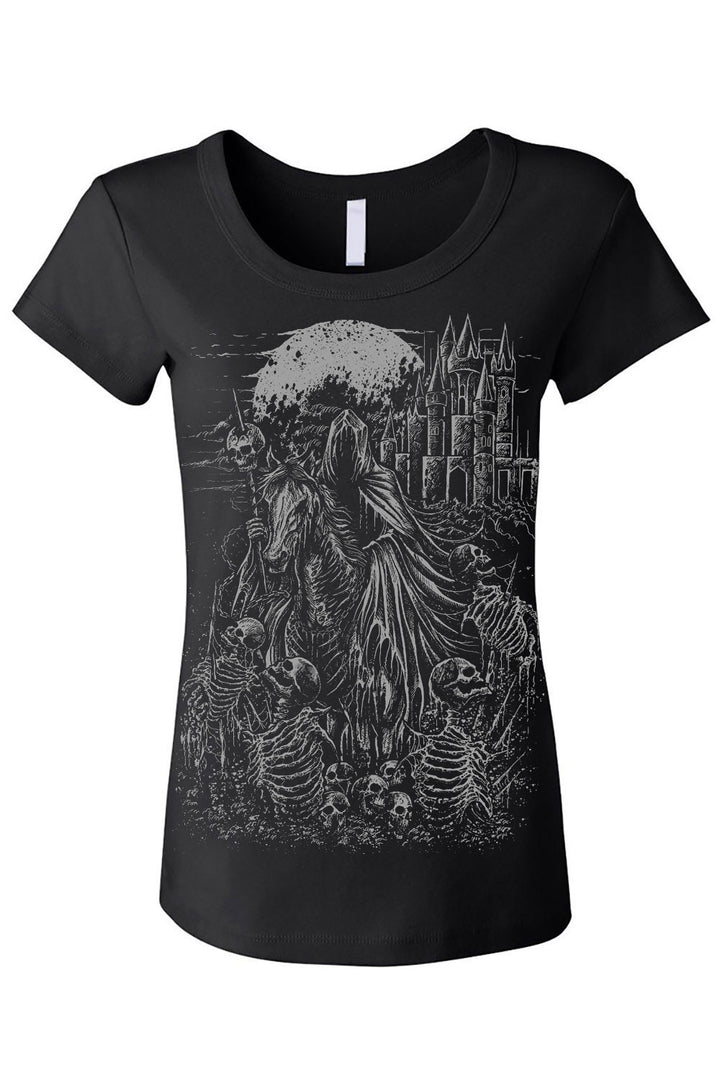 distressed womens medieval goth t-shirt