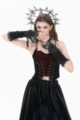 Goth fashion arm warmers with lace
