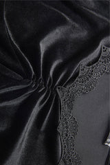black velvet embroidered long sleeve blouse