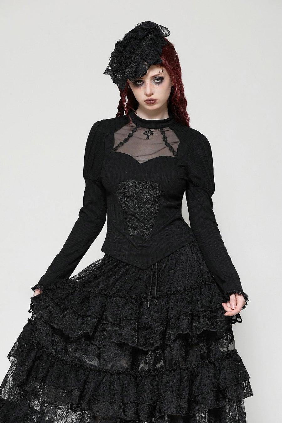 womens tapered gothic vampire top