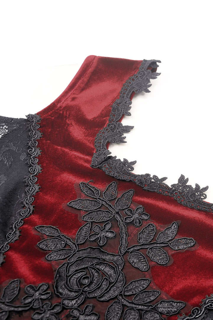 red velvet vampire goth top