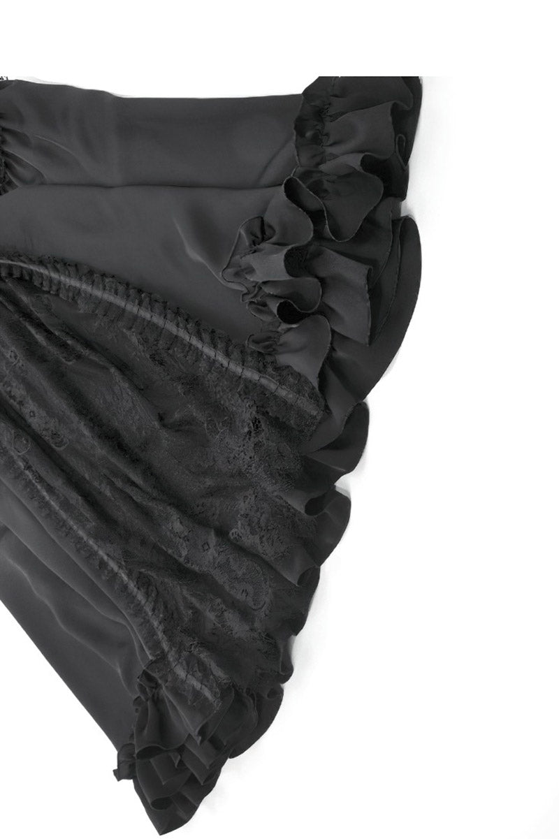 elegant ruffled long maxi length skirt 