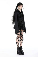 goth grunge overskirt layered tulle mesh miniskirt with zipper