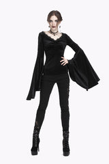womens  embroidered goth blouse