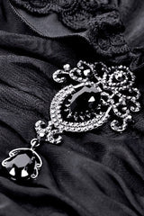 romantic goth ruffle bell sleeve top with lace