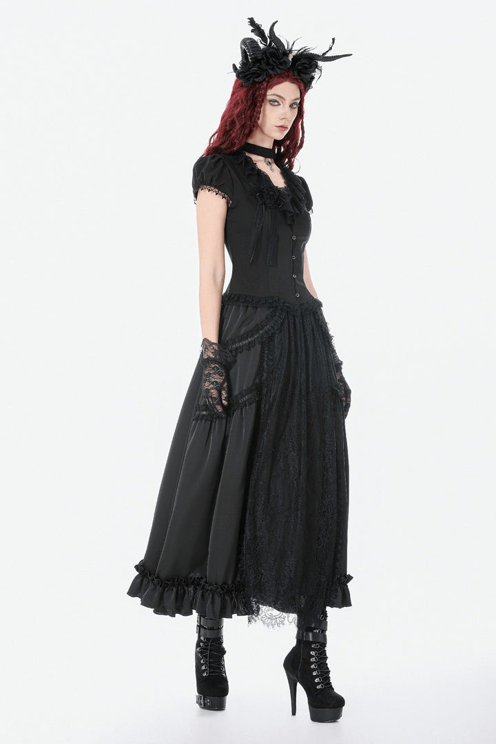 long layered gothic maxi skirt
