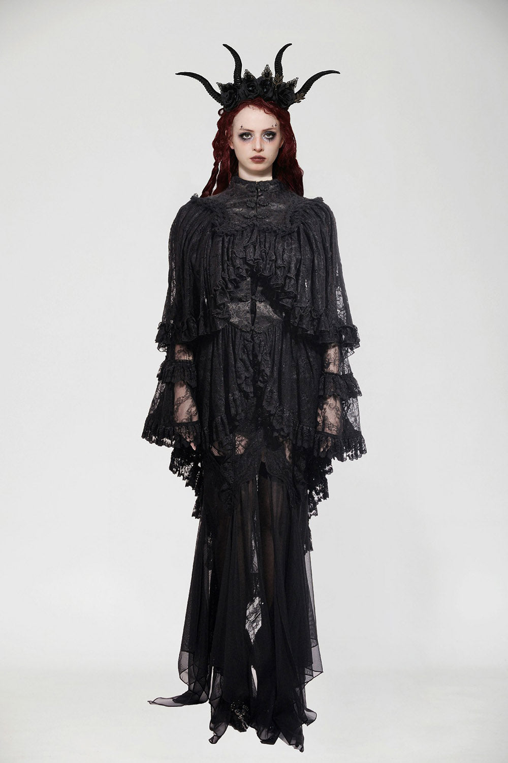 floral lace romantic goth capelet 