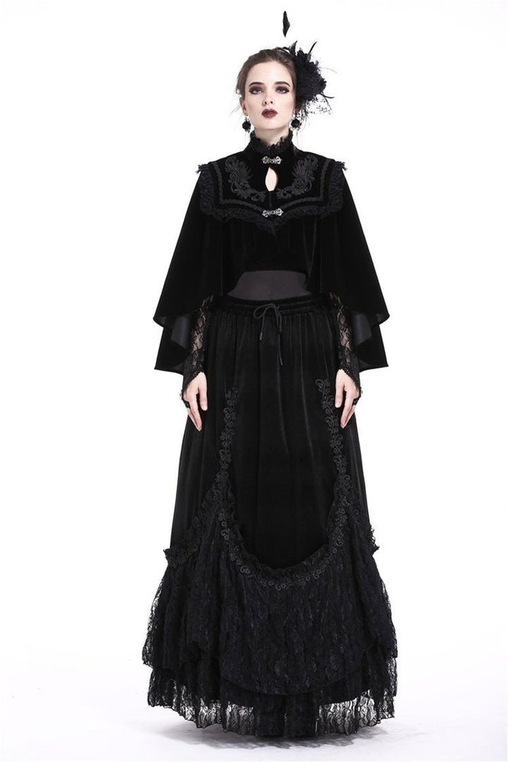 Snow Fright Embroidered Goth Cape