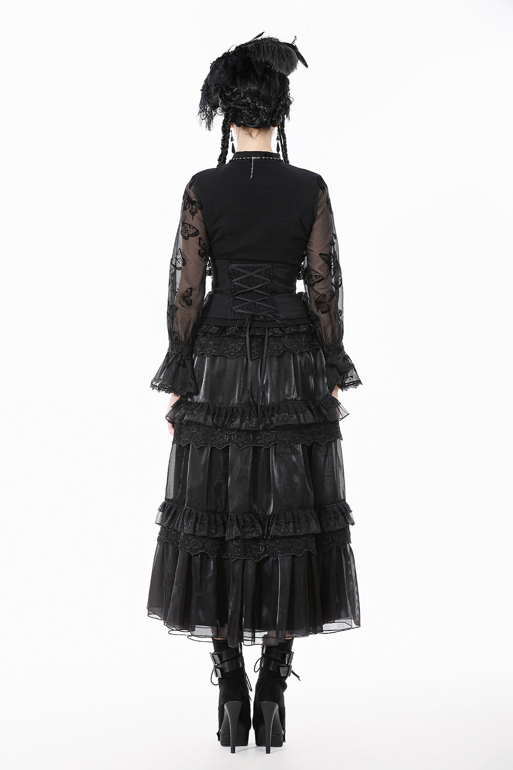gothic victorian ruffled long skirt