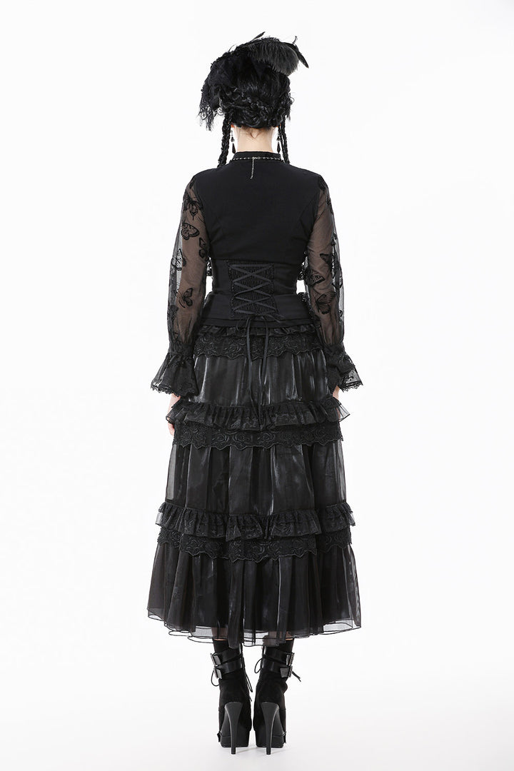 gothic victorian ruffled long skirt