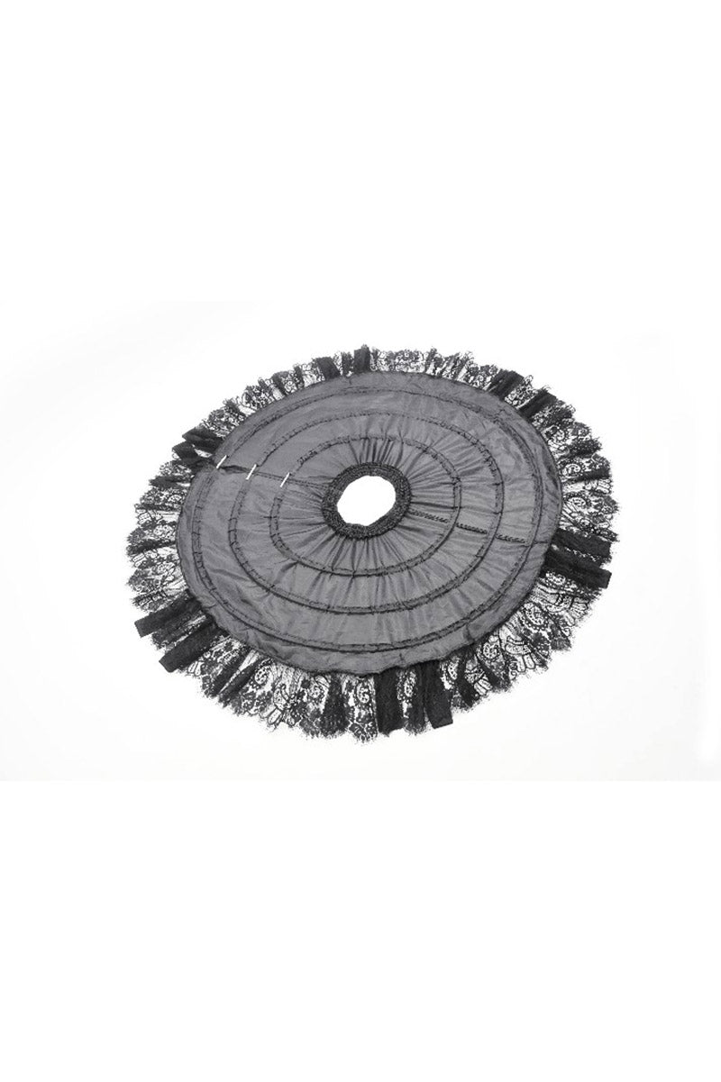 black hoop with with bows and lace