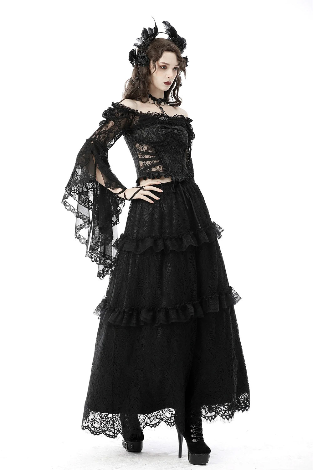 Dark Melody Lace Shrug - womens outerwear - VampireFreaks - Dark In Love