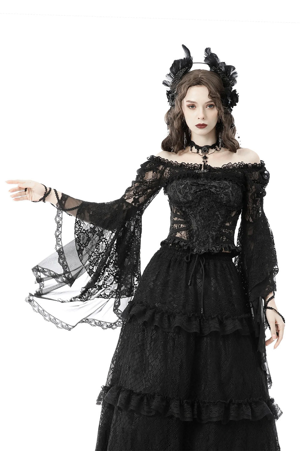 Dark Melody Lace Shrug