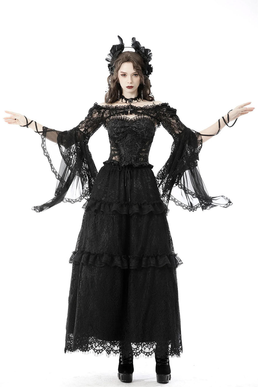 Dark Melody Lace Shrug