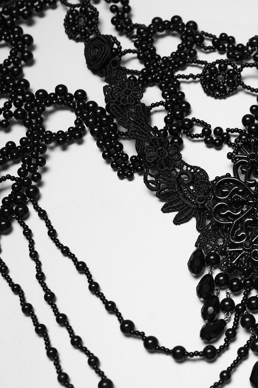 romantic goth beaded womens shawl 