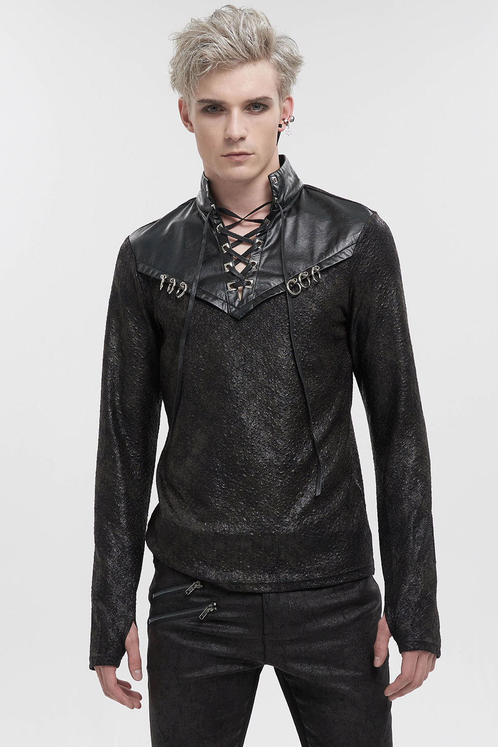 Dark One Pieced Top - mens tops - VampireFreaks - Devil Fashion